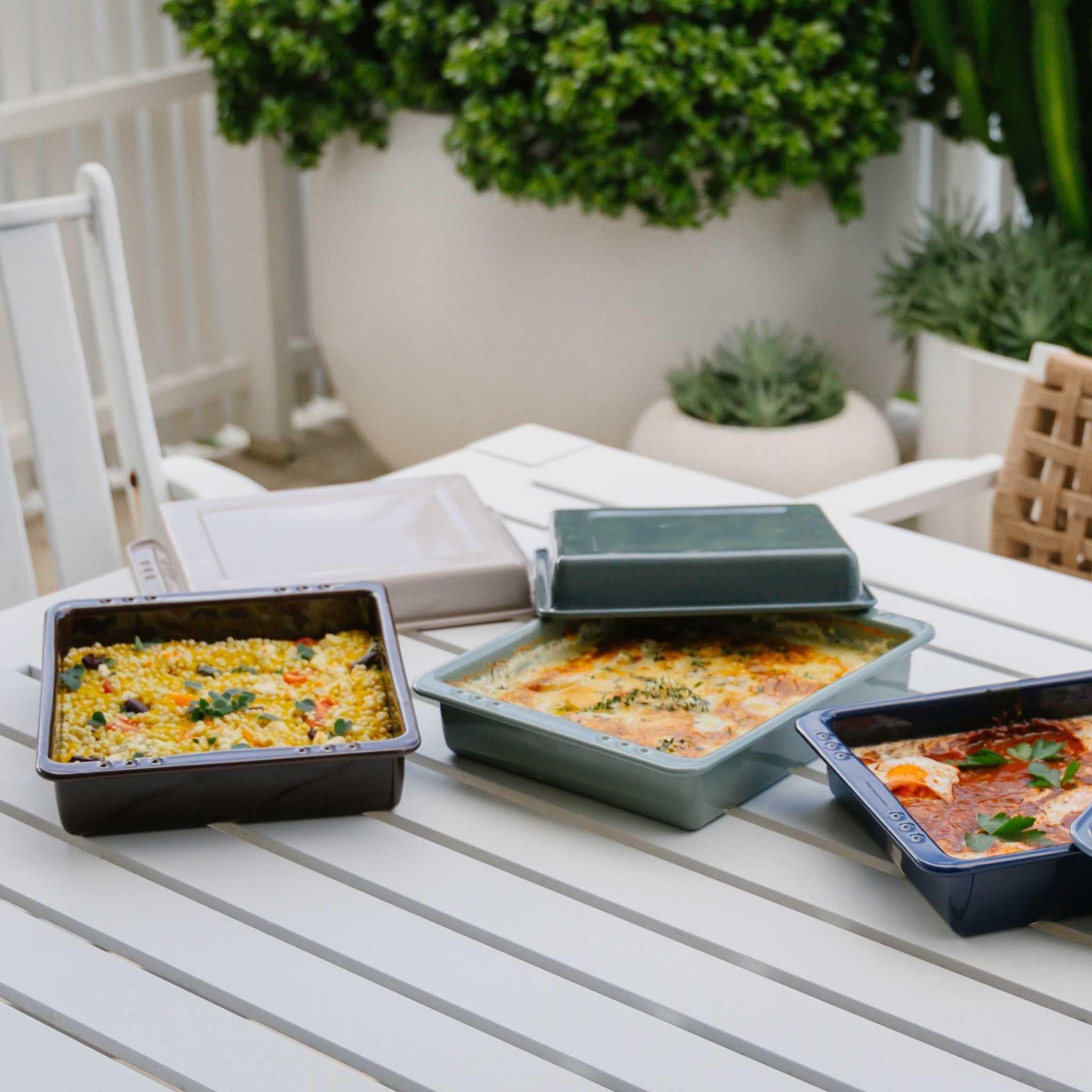 Enamel Covered Roasting Dish Set  | 2 Piece