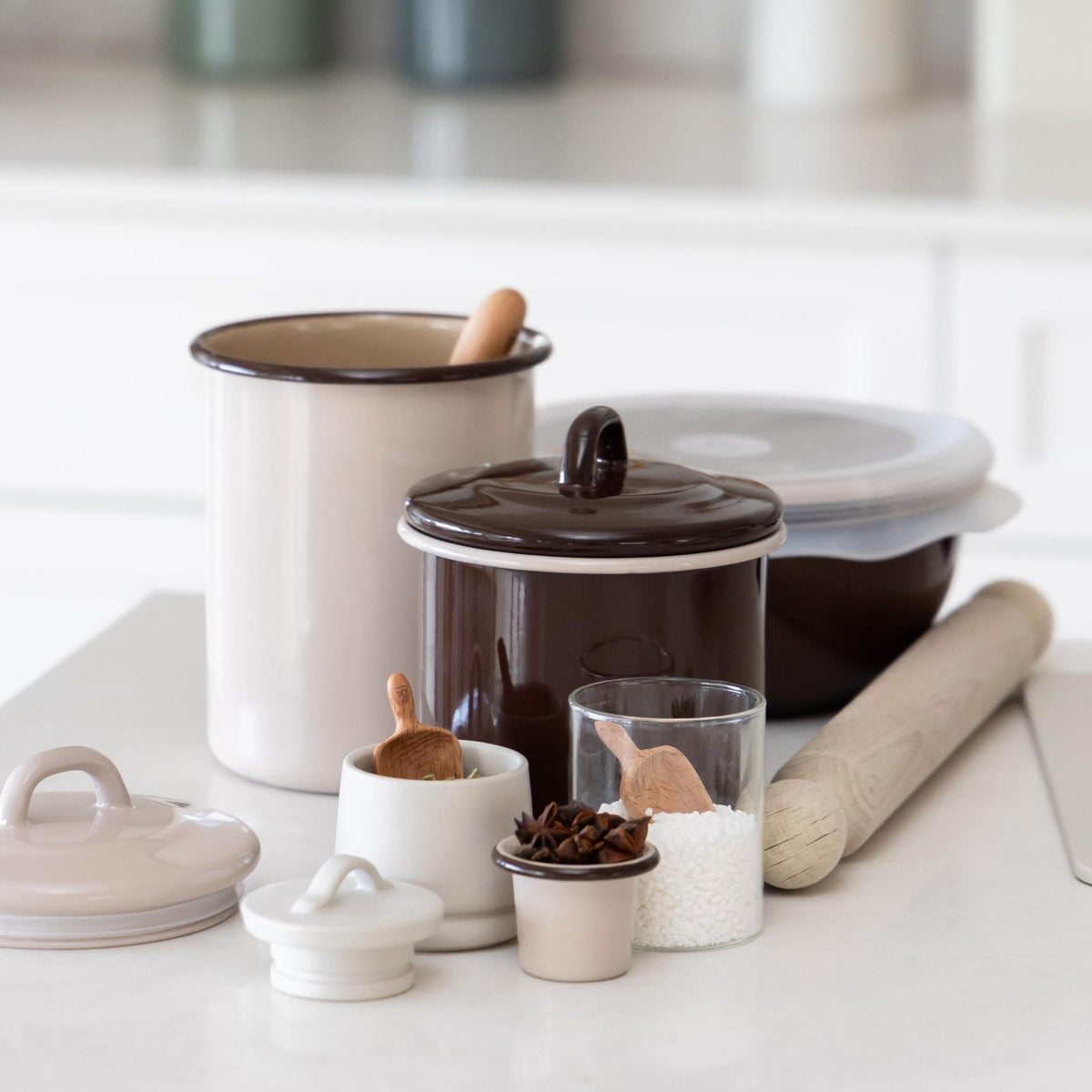 Enamel Storage Jar Set | 3 Piece Set