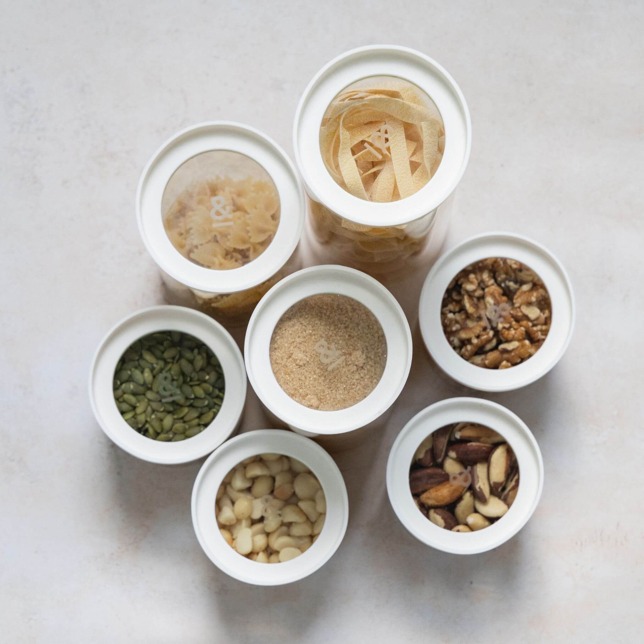 Wategos Round Glass Pantry Jars | Oat Milk