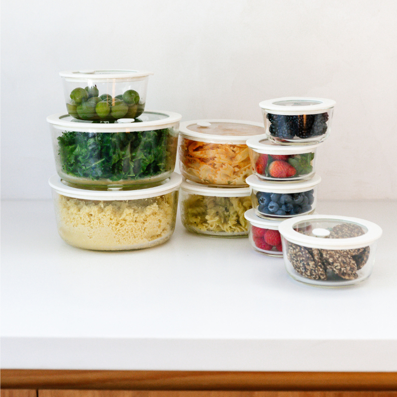 Glass Pantry Storage Container Set - Oat