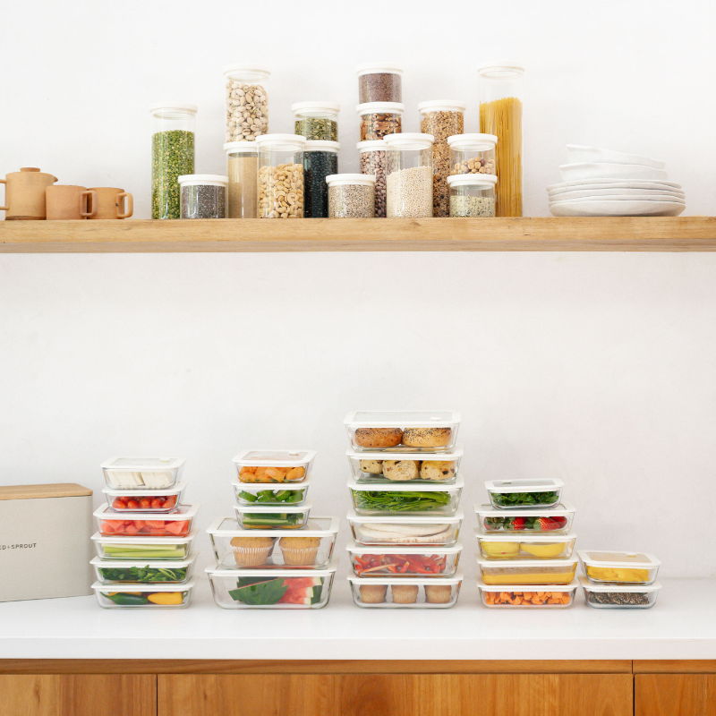 Glass Food Containers | Square 2pk