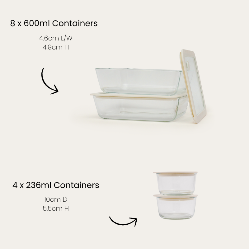 Lunch Prep Containers | 12pk Pre Order