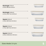 Glass Food Containers | Rectangle 2pk