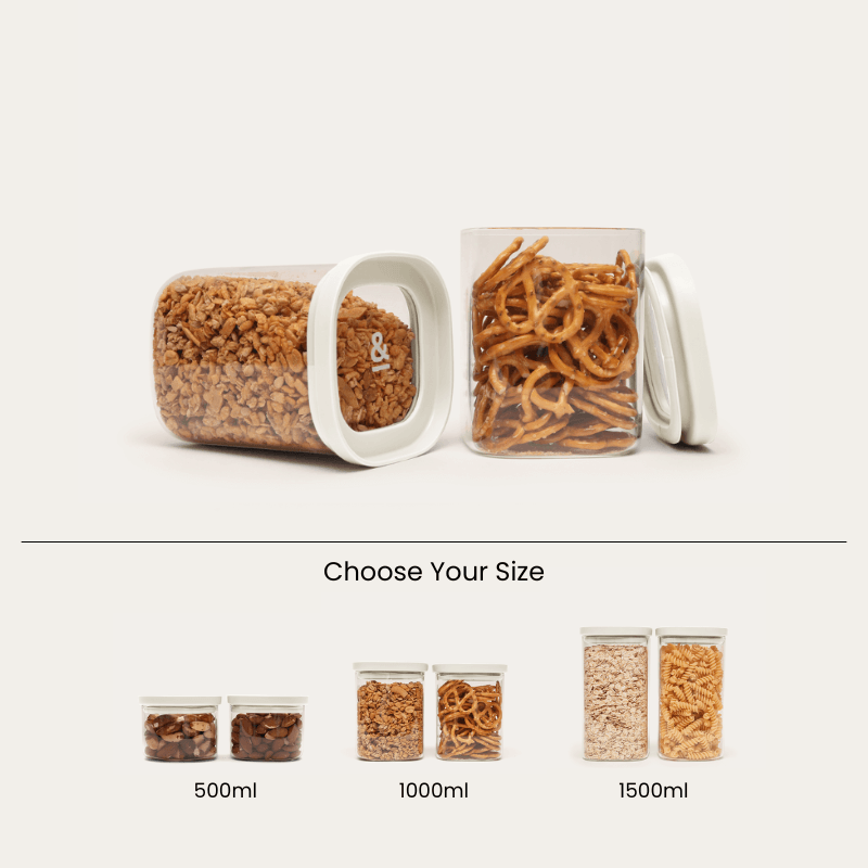 Newrybar Square Glass Pantry Jars | 2pk