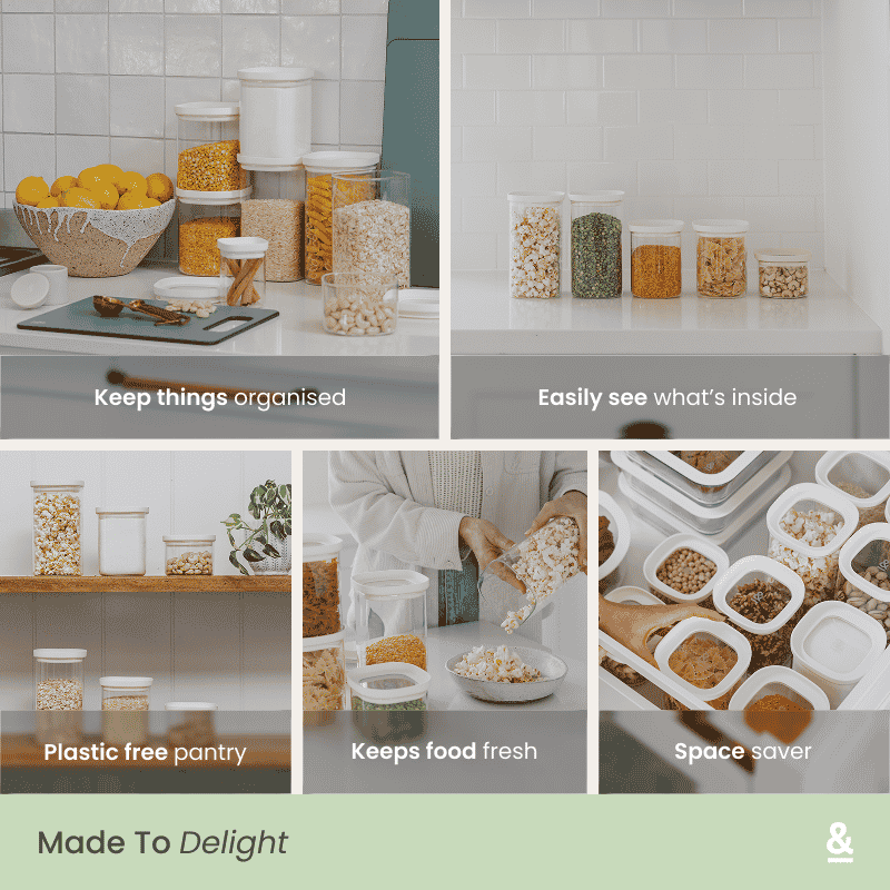 Newrybar Square Pantry Jars 2pk Multibuy