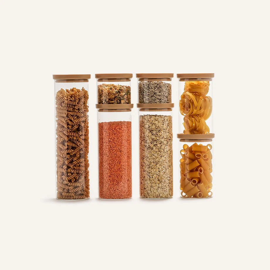 Glass Jars Brown Lid