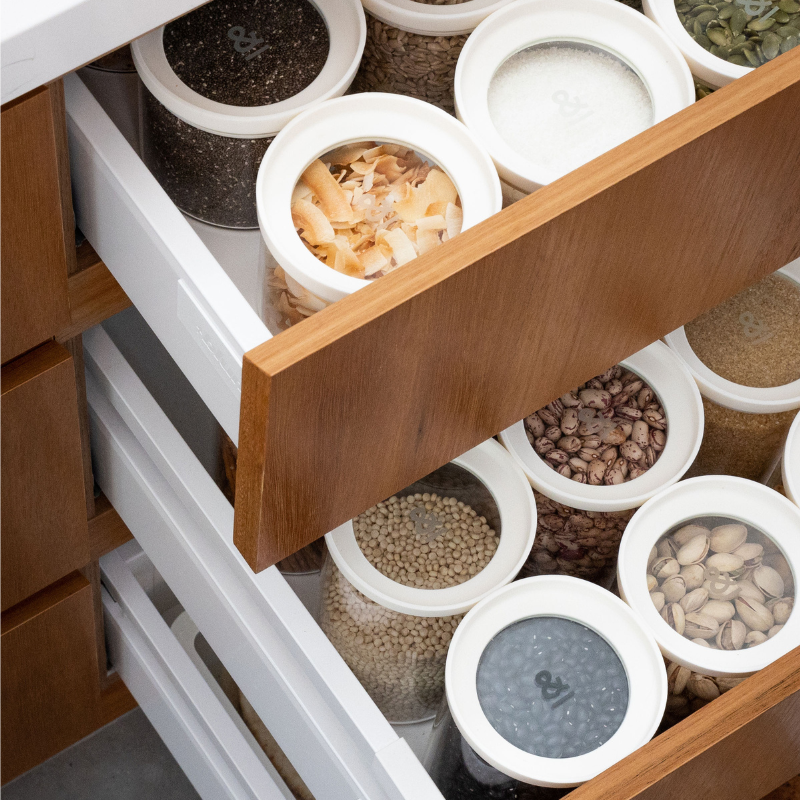 Glass Pantry Storage Container Set - Oat