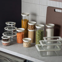 Wategos Round Glass Pantry Jars | Oat Milk