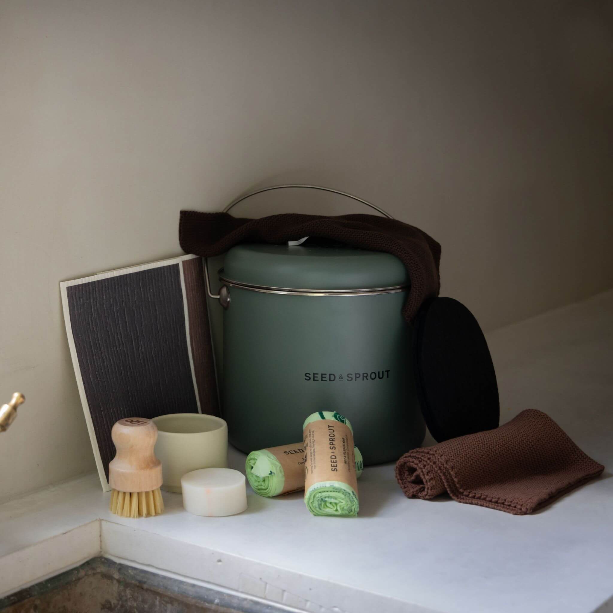 Bin Liners 8L - Sage