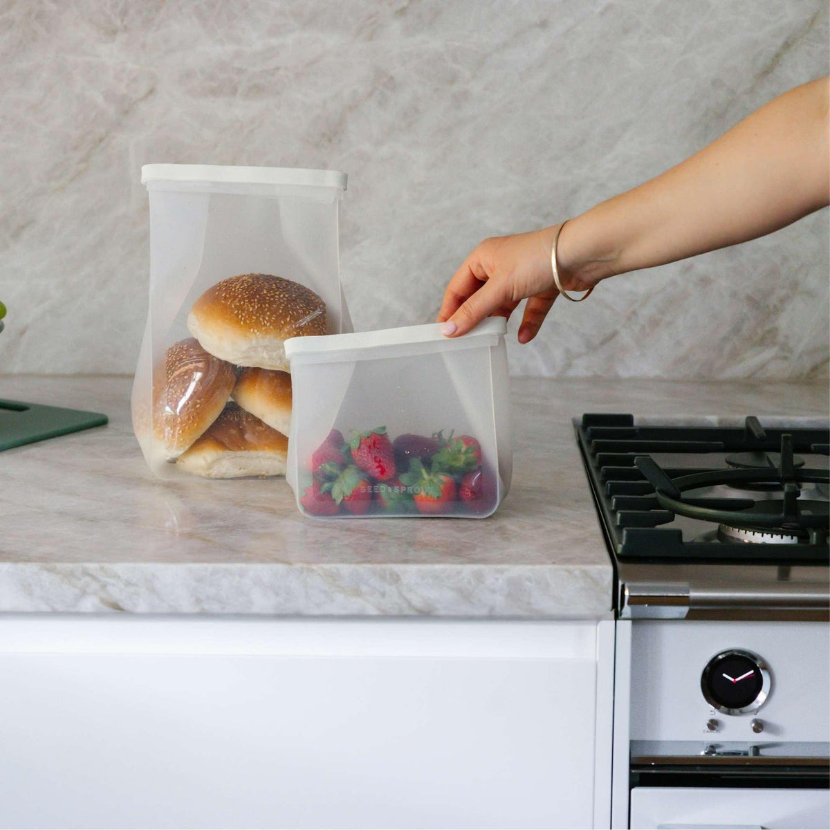 Reusable Roll Top Silicone Storage Bag