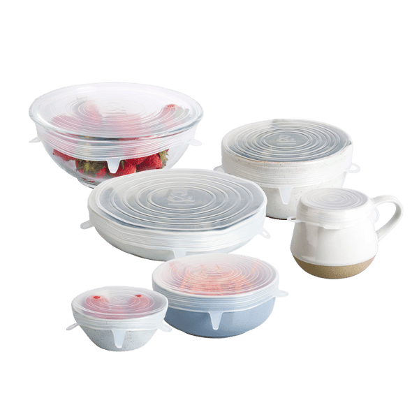 Reusable Silicone Stretch Lids - Airtight Food Covers for Bowls Plates Cups  NEW