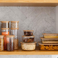 SECONDS: Glass Food Containers | Round Mixed 3pk | Praline