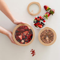 SECONDS: Glass Food Containers | Round Mixed 3pk | Praline