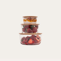 SECONDS: Glass Food Containers | Round Mixed 3pk | Praline