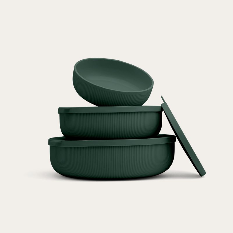 SECONDS: Silicone Nesting Bowl Set of 3 - Moss