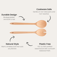 Wooden Beechwood Salad Servers