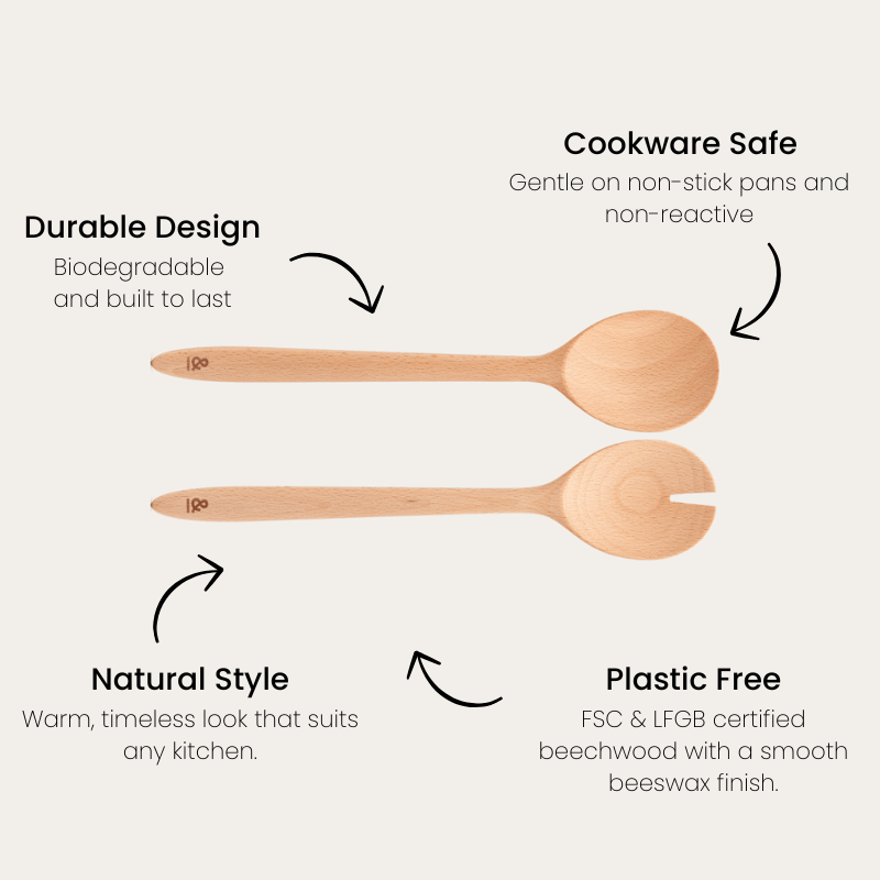 Wooden Beechwood Salad Servers