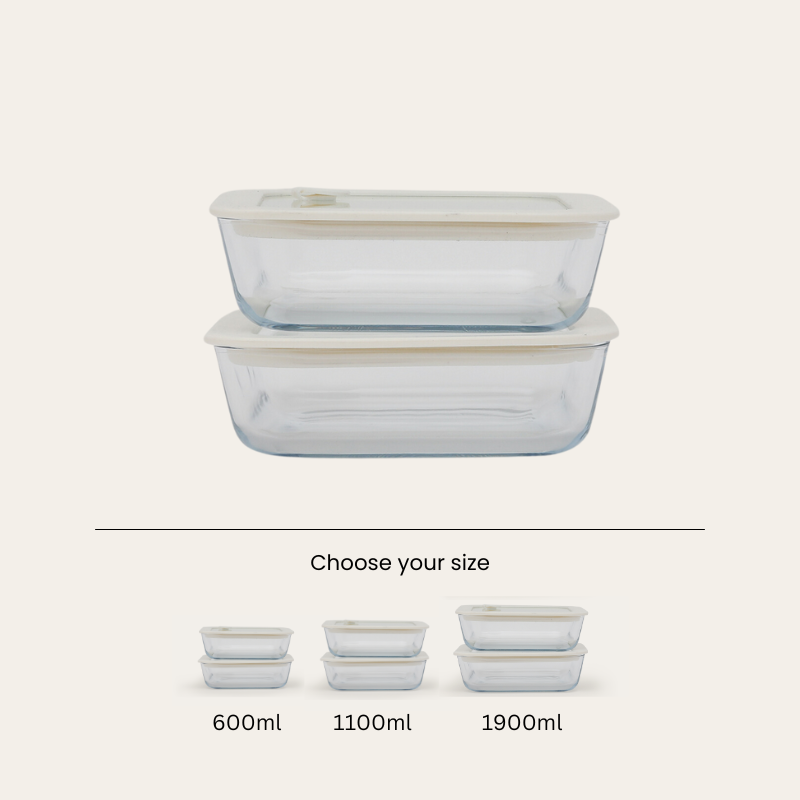 Glass Food Containers | Square 2pk