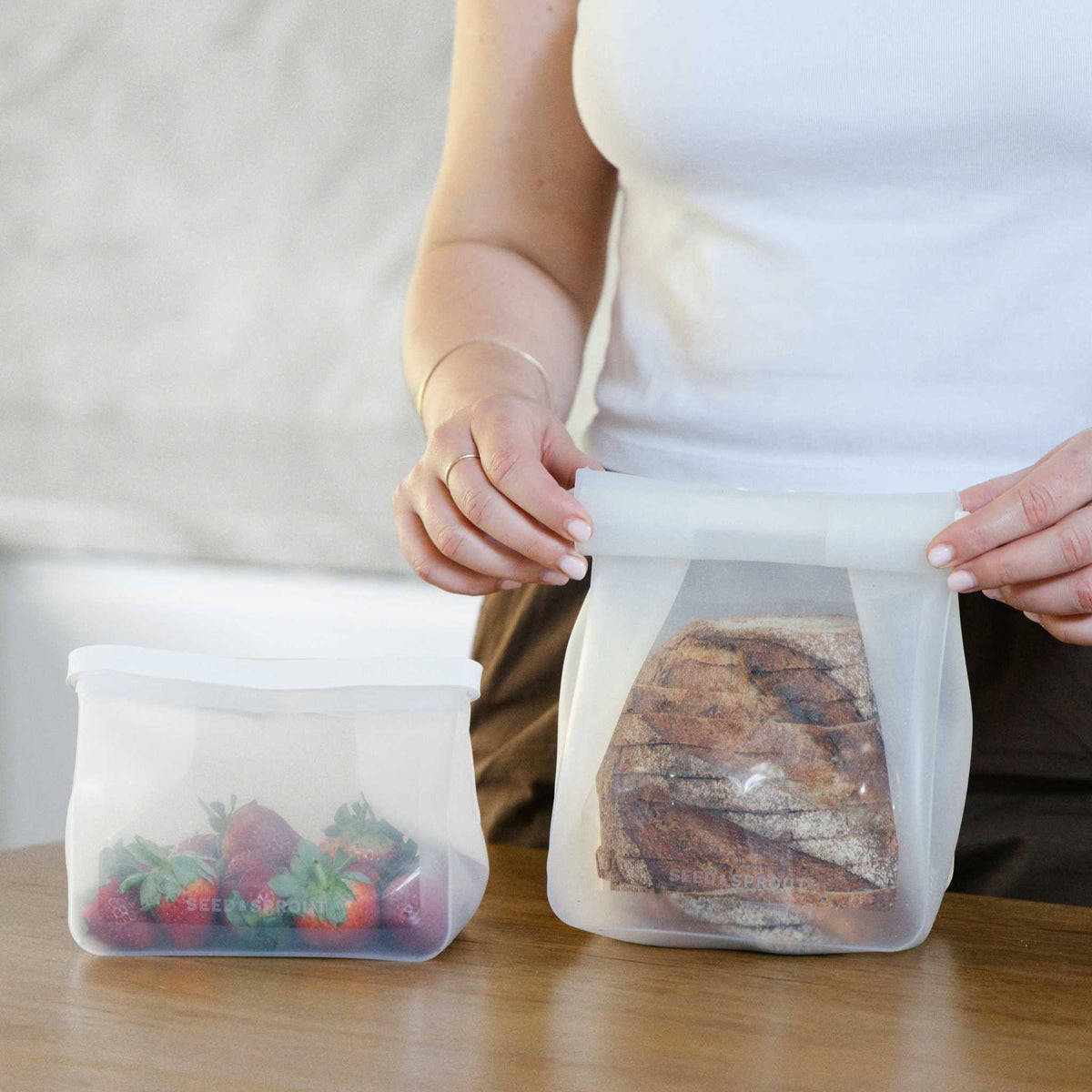 Reusable Roll Top Silicone Storage Bag