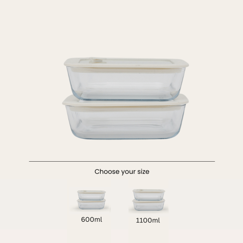 Glass Food Containers | Square 2pk