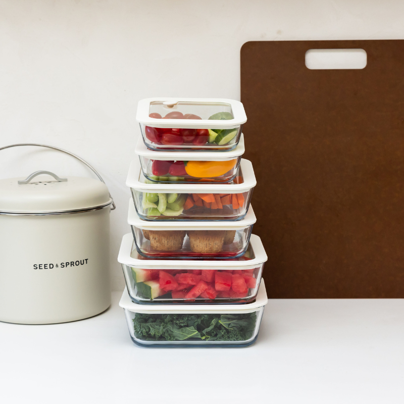 Glass Food Containers | Square Mixed 3pk - Pre Order