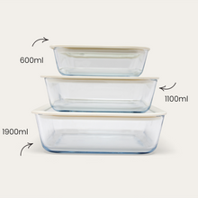 Glass Food Containers | Square 2pk