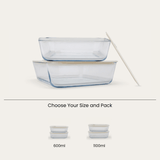Glass Food Containers | Square