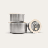Stainless Steel and Glass Food Containers | Round Mixed 3pk