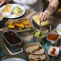 Rectangle Stainless Steel and Glass Containers Bundle