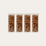 Tallow Rectangle Glass Pantry Jars — set of 4, 1500ml, filled with dried food, front view