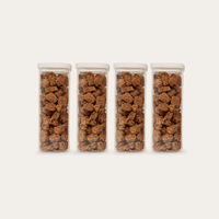 Tallow Rectangle Glass Pantry Jars — set of 4, 1500ml, filled with dried food, front view