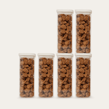 Tallow Rectangle Glass Pantry Jars — set of 6, 1500ml, filled with dried food, front view
