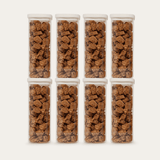 Tallow Rectangle Glass Pantry Jars — set of 8, 1500ml, filled with dried food, front view