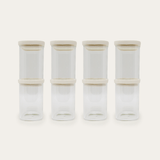 Tallow Rectangle Glass Pantry Jars — set of 8, 750ml, all empty, front view