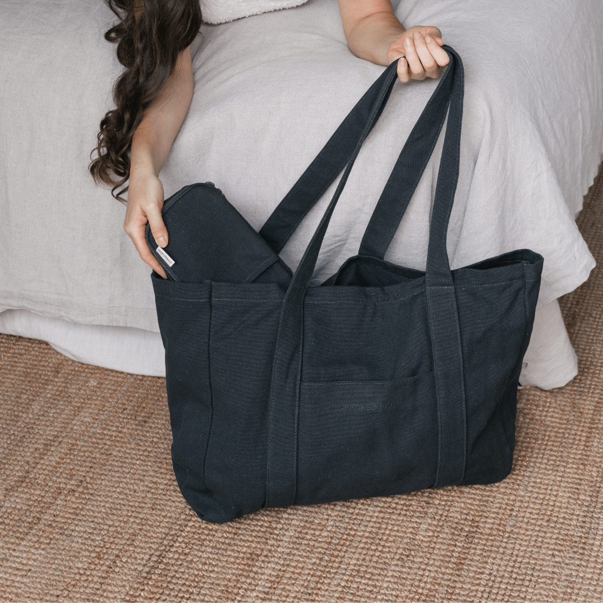 Packable tote bag with zipper sales