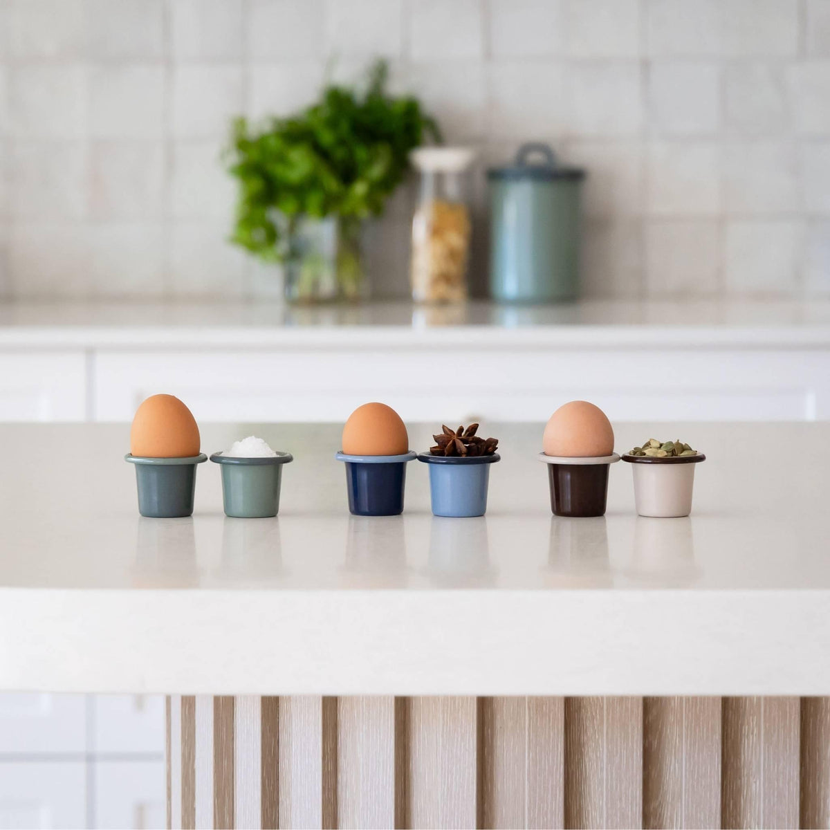 Enamel Egg Cup Set