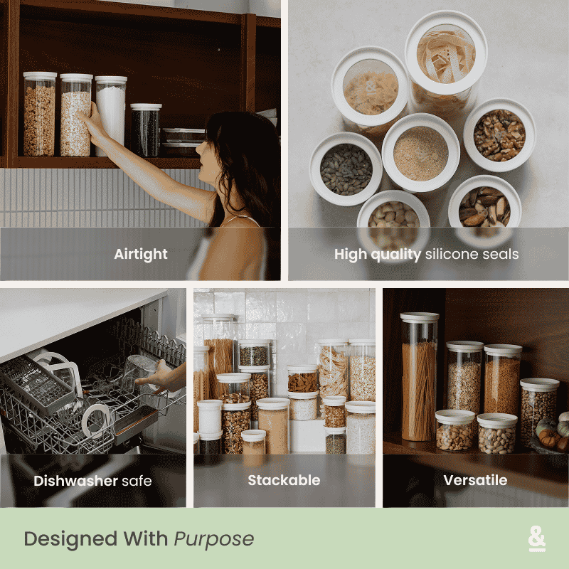 Wategos Round Glass Pantry Storage Jars