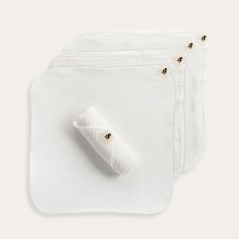 white cotton face towel