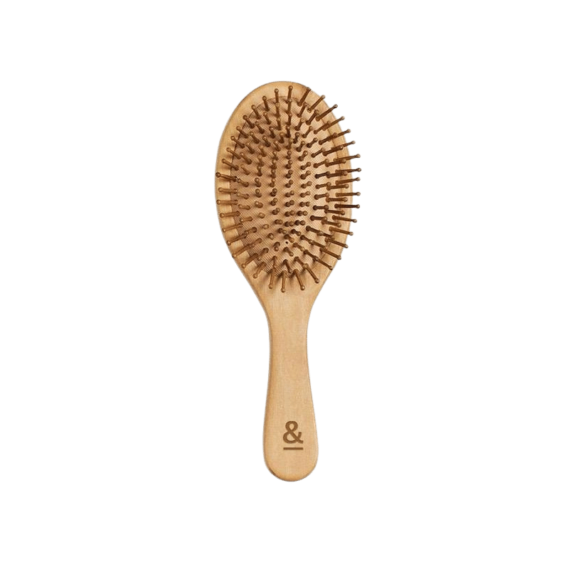 Wooden outlet hair brush